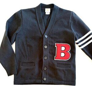Dennis Uniform letterman cardigan Small black red